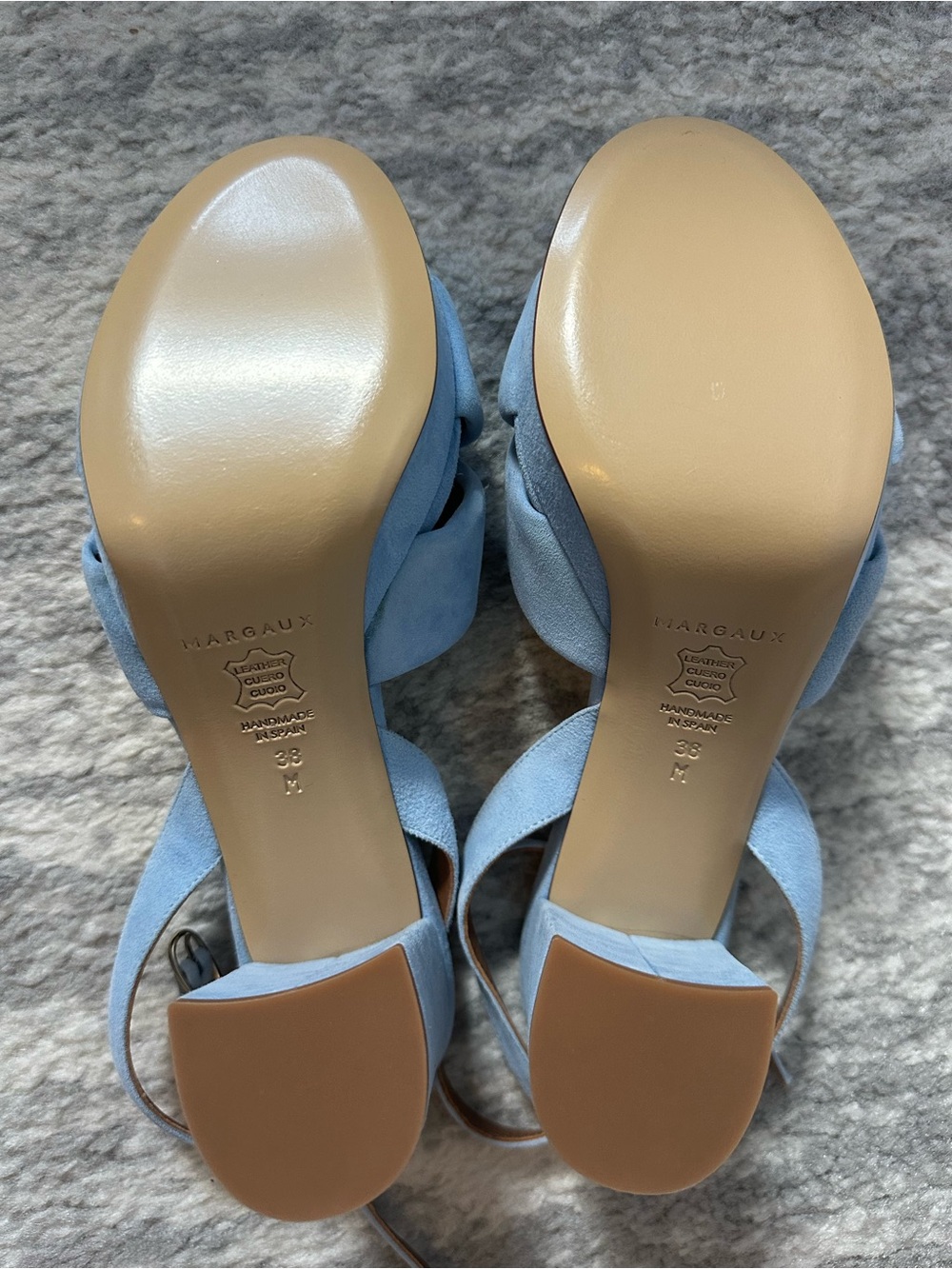 NEW Margaux Light Blue Knotted Ankle-Strap Platform Sandals